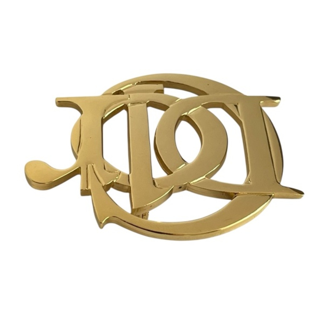 Christian Dior Gold Tone‎ CD Logo Brooch Pin Vintage Designer Statement Jewelry - Picture 5 of 11